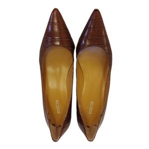 Max Studio Brown Leather Kitten Heel Sz 9